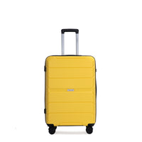 Hardshell Suitcase Spinner Wheels Pp Luggage Sets Lightweight Durable Suitcase With Tsa Lock,3 Piece Set 20 24 28 ,Yellow Yellow Polypropylene