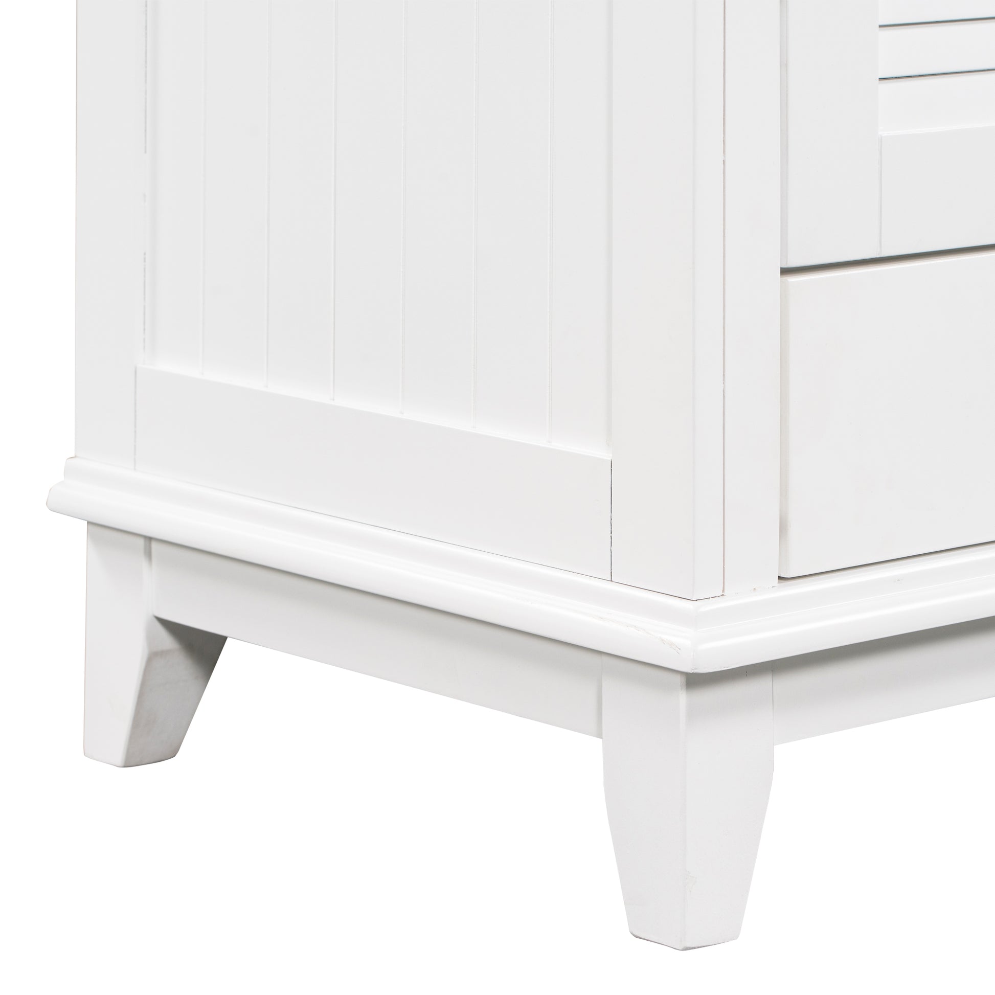 30" Bathroom Vanity Base Without Sink, Bathroom Cabinet With Two Doors And One Drawer, White White Solid Wood