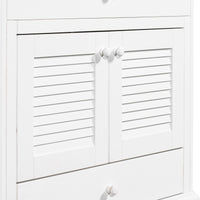 30" Bathroom Vanity Base Without Sink, Bathroom Cabinet With Two Doors And One Drawer, White White Solid Wood