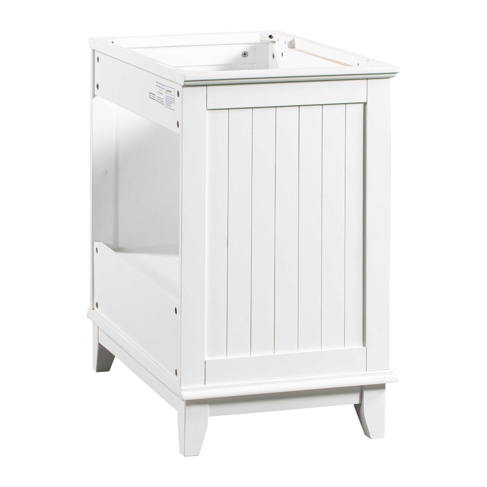 30" Bathroom Vanity Base Without Sink, Bathroom Cabinet With Two Doors And One Drawer, White White Solid Wood