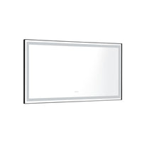 72 In. W X 36 In. H Black Framed Led Single Bathroom Vanity Mirror In Polished Crystal Bathroom Vanity Led Mirror With 3 Color Lights Mirror For Bathroom Wall Smart Lighted Vanity Mirror Matt Black Aluminium