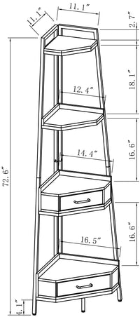 W107181572 Corner Shelf With Two Drawers 72.64''