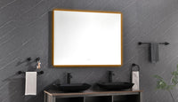 48X 36Inch Led Mirror Bathroom Vanity Mirror With Back Light, Wall Mount Anti Fog Memory Large Adjustable Vanity Mirror Gun Ash Aluminium