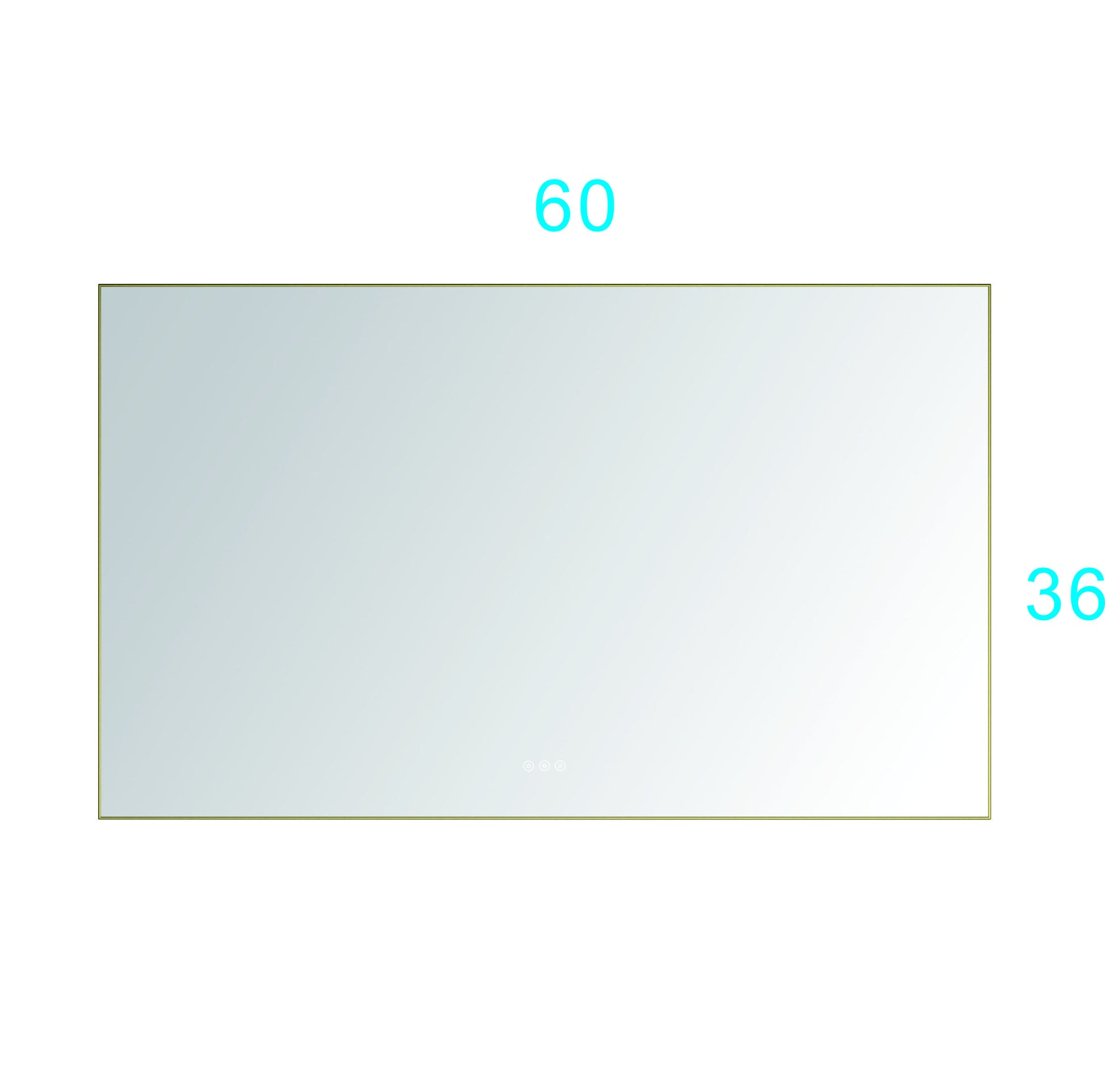 60X 36Inch Led Mirror Bathroom Vanity Mirror With Back Light, Wall Mount Anti Fog Memory Large Adjustable Vanity Mirror Gold Aluminium