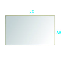 60X 36Inch Led Mirror Bathroom Vanity Mirror With Back Light, Wall Mount Anti Fog Memory Large Adjustable Vanity Mirror Gold Aluminium