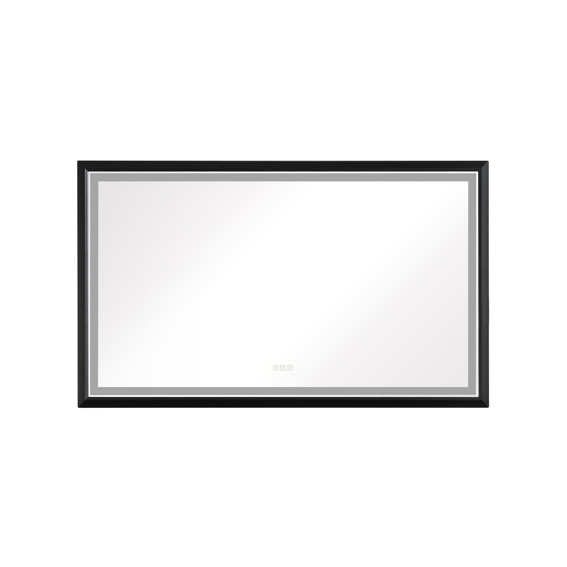 60In. W X 36In. H Oversized Rectangular Black Framed Led Mirror Anti Fog Dimmable Wall Mount Bathroom Vanity Mirror Wall Mirror Kit For Gym And Dance Studio 36X 60 Matte Black Aluminium