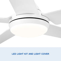 Yuhao 48 In Intergrated Led Ceiling Fan With White Abs Blade White Abs Steel Q235