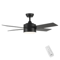 44 In Intergrated Led Ceiling Fan With Black Abs Blade Black Plywood