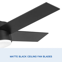 44 In Intergrated Led Ceiling Fan With Black Abs Blade Black Plywood
