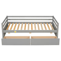 Daybed With Two Storage Drawers ,Grey Old Sku:W50450914 Twin Grey Pine