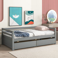 Daybed With Two Storage Drawers ,Grey Old Sku:W50450914 Twin Grey Pine