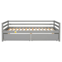 Daybed With Two Storage Drawers ,Grey Old Sku:W50450914 Twin Grey Pine