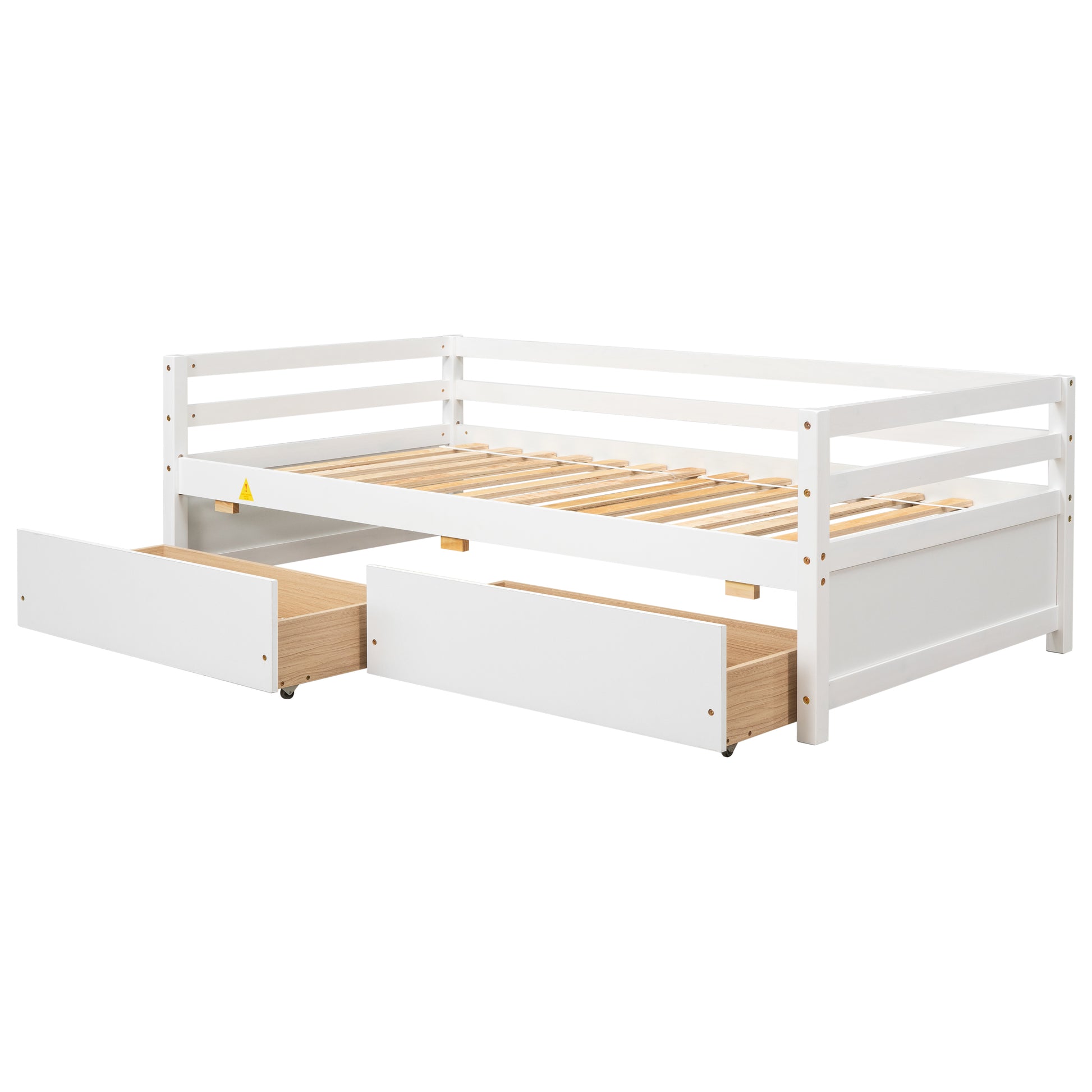 Daybed With Two Storage Drawers ,White Old Sku:W50450915 Twin White Pine