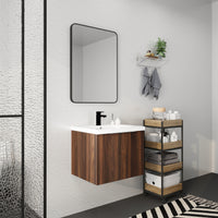 Bathroom Cabinet With Sink,Soft Close Doors,Float Mounting Design,24 Inch For Small Bathroom,24X18 00624Caw Kd Packing California Walnut 2 Bathroom Wall Mounted Modern Plywood Plywood