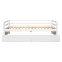 Daybed With Two Storage Drawers ,White Old Sku:W50450915 Twin White Pine