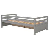 Daybed With Two Storage Drawers ,Grey Old Sku:W50450914 Twin Grey Pine