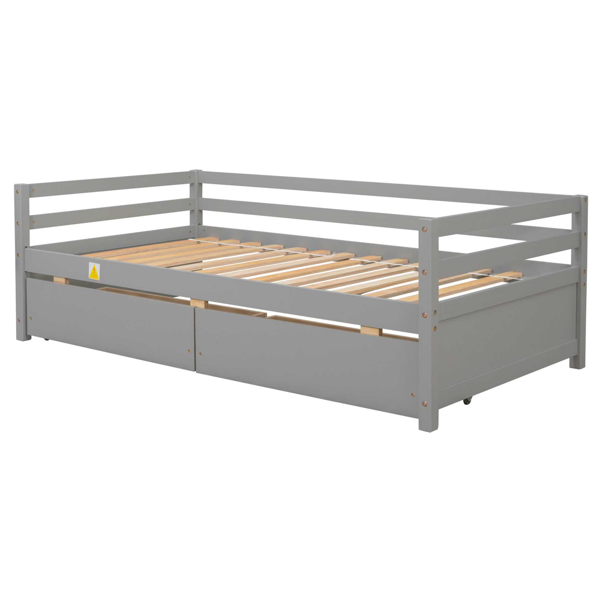 Daybed With Two Storage Drawers ,Grey Old Sku:W50450914 Twin Grey Pine