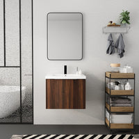 Bathroom Cabinet With Sink,Soft Close Doors,Float Mounting Design,24 Inch For Small Bathroom,24X18 00624Caw Kd Packing California Walnut 2 Bathroom Wall Mounted Modern Plywood Plywood