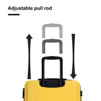 3 Piece Luggage Sets Abs Lightweight Suitcase With Two Hooks, Spinner Wheels, Tsa Lock, 20 24 28 , Yellow Yellow Abs