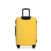 3 Piece Luggage Sets Abs Lightweight Suitcase With Two Hooks, Spinner Wheels, Tsa Lock, 20 24 28 , Yellow Yellow Abs