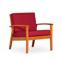 Deep Seat Eucalyptus Chair, Natural Oil Finish, Burdy Cushions Natural Eucalyptus
