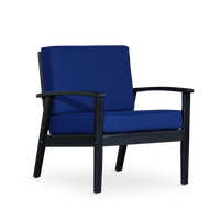 Deep Seat Eucalyptus Chair, Espresso Finish, Navy Cushions Espresso Eucalyptus