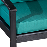 Deep Seat Eucalyptus Chair, Espresso Finish, Dark Green Cushions Espresso Eucalyptus