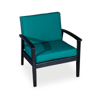 Deep Seat Eucalyptus Chair, Espresso Finish, Dark Green Cushions Espresso Eucalyptus