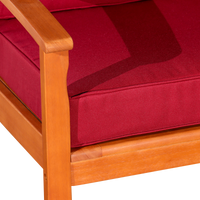 Deep Seat Eucalyptus Chair, Natural Oil Finish, Burdy Cushions Natural Eucalyptus