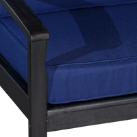 Deep Seat Eucalyptus Chair, Espresso Finish, Navy Cushions Espresso Eucalyptus