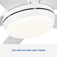 56 In Intergrated Led Ceiling Fan Lighting With White Abs Blade White Abs