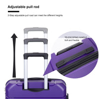 Hardshell Suitcase Spinner Wheels Pp Luggage Sets Lightweight Durable Suitcase With Tsa Lock,3 Piece Set 20 24 28 ,Purple Purple Polypropylene