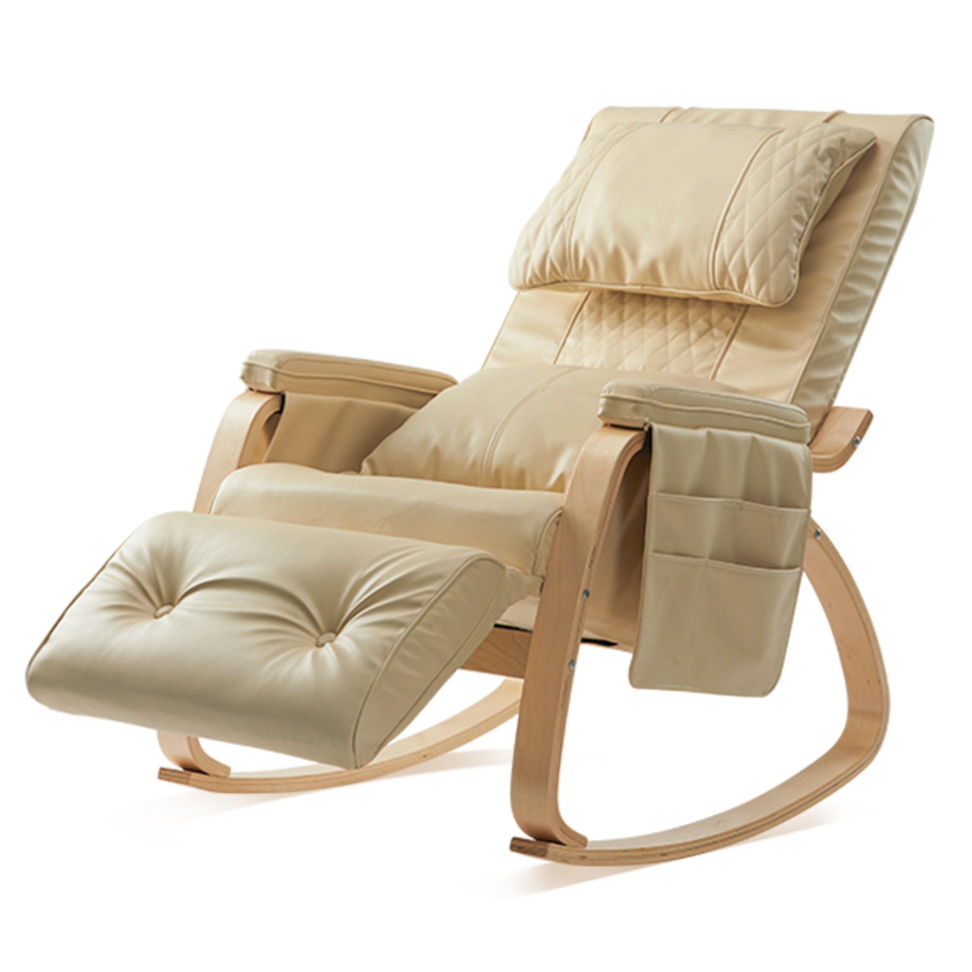 Massage Comfortable Relax Rocking Chair Cream White Cream White Pu