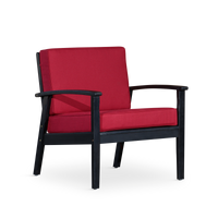 Deep Seat Eucalyptus Chair, Espresso Finish, Burdy Cushions Espresso Eucalyptus