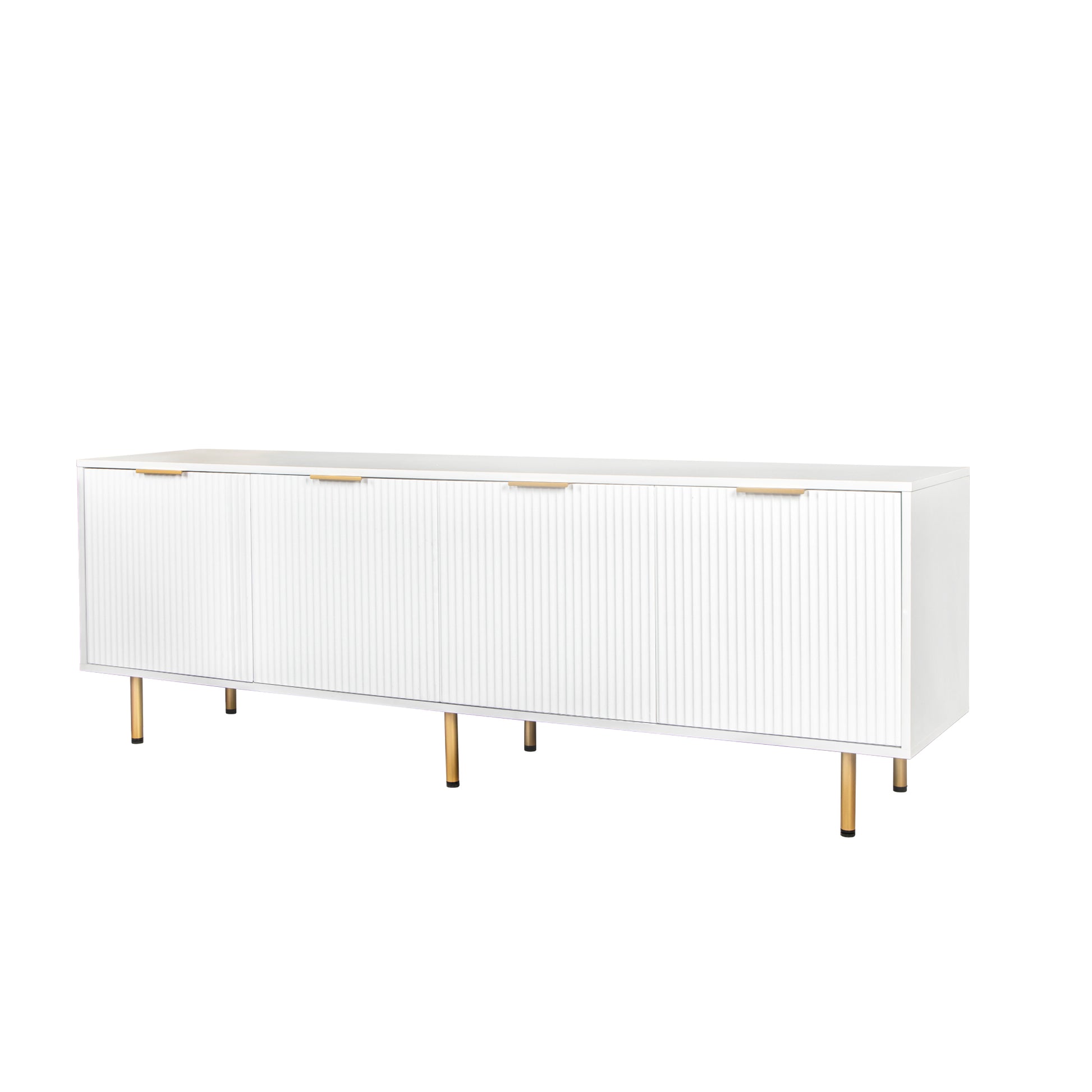 Modern Warm White Tv Cabinet For 80 Inch Tv Stands, For Living Room Bedroom White Mdf