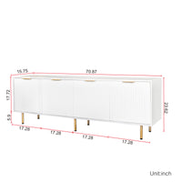 Modern Warm White Tv Cabinet For 80 Inch Tv Stands, For Living Room Bedroom White Mdf