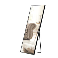 3Rd Generation Black Solid Wood Frame Full Length Mirror, Dressing Mirror, Bedroom Porch, Decorative Mirror, Clothing Store, Floor Mounted Large Mirror, Wall Mounted. 60 "* 17" W115155941 Black Glass