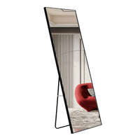 3Rd Generation Black Solid Wood Frame Full Length Mirror, Dressing Mirror, Bedroom Porch, Decorative Mirror, Clothing Store, Floor Mounted Large Mirror, Wall Mounted. 60 "* 17" W115155941 Black Glass