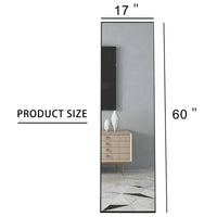 3Rd Generation Black Solid Wood Frame Full Length Mirror, Dressing Mirror, Bedroom Porch, Decorative Mirror, Clothing Store, Floor Mounted Large Mirror, Wall Mounted. 60 "* 17" W115155941 Black Glass