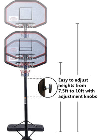 Basketball Hoop System Height Adjustable Basketball Stand For Teens Adults Indoor Outdoor W Wheels, 43 Inch Backboard Teenagers Indoor Outdoor Grey Mix Iron