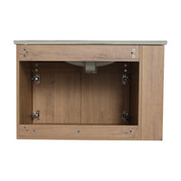 30 Inch Bathroom Vanity With Black Ceramic Basin And Adjust Open Shelf Kd Packing Imitative Oak Plywood