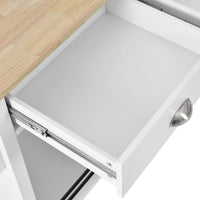 Kitchen Cart With Rubber Wood Drop Leaf Countertop, Concealed Sliding Barn Door Adjustable Height,Kitchen Island On 4 Wheels With Storage Cabinet And 2 Drawers,L52.2Xw30.5Xh36.6 Inch, White White