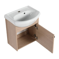 Small Size 18 Inch Bathroom Vanity With Ceramic Sink,Wall Mounting Design Kd Packing G Bvb02318Plo Plain Light Oak 1 Plywood