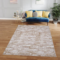 Milano Collection Shimmer Skin Woven Area Rug Beige Polyester