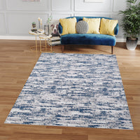 Milano Collection Nautical Navy Blue Woven Area Rug Navy Blue Polyester