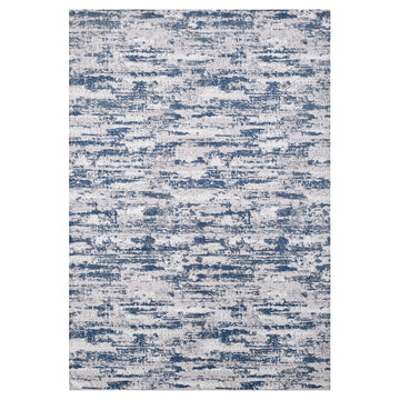 Milano Washable Nautical Navy Blue Woven Area Rug Multicolor Polyester