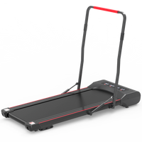 Under Desk Walking Pad Treadmill Foldable With Handlebar Remote Controll, 300 Lb Capacity Black Steel