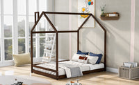 Full Size House Bed Wood Bed, Espresso Old Sku:Wf281436Aap Espresso Solid Wood