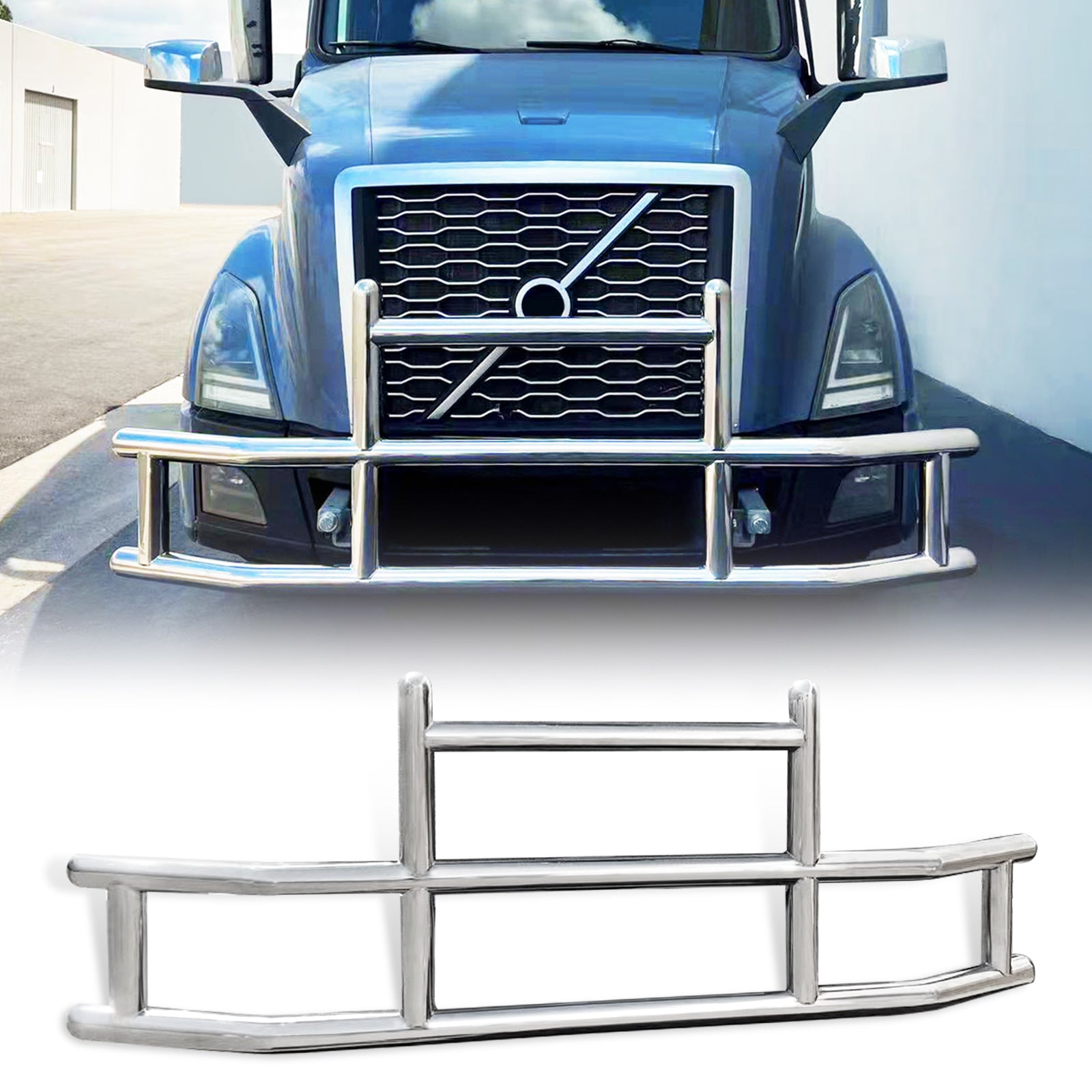 Stainless Steel Integrated Deer Guard Bumper S76Y889 S03 Chrome Stainless Steel