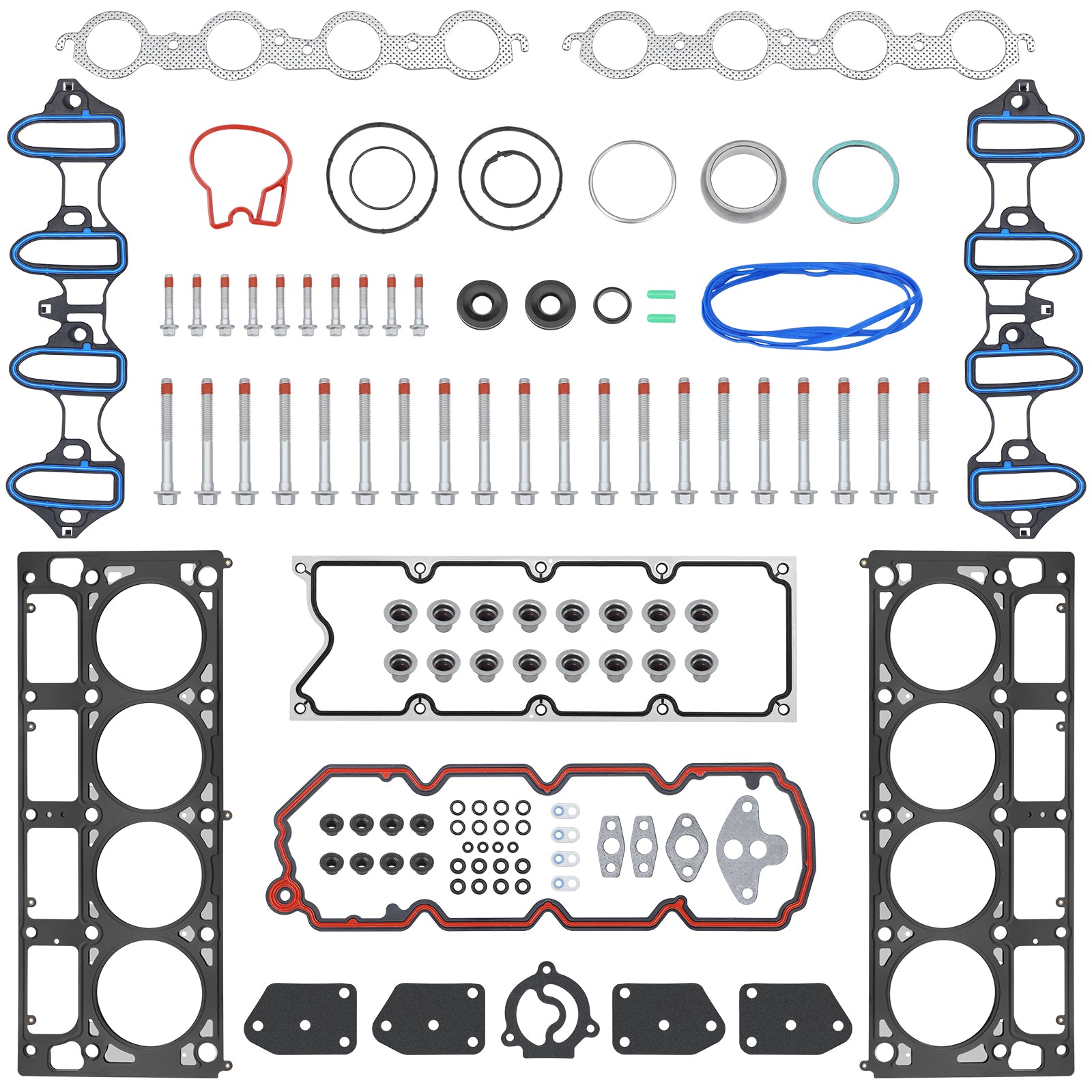 Fits 02 04 Chevrolet Gmc Buick Cadillac 5.3L 4.8L Ohv Mls Head Gasket Set Bolts Black Metal